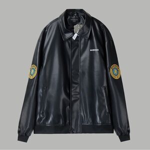 Balenciaga Black Varsity Jacket with Gold Patches